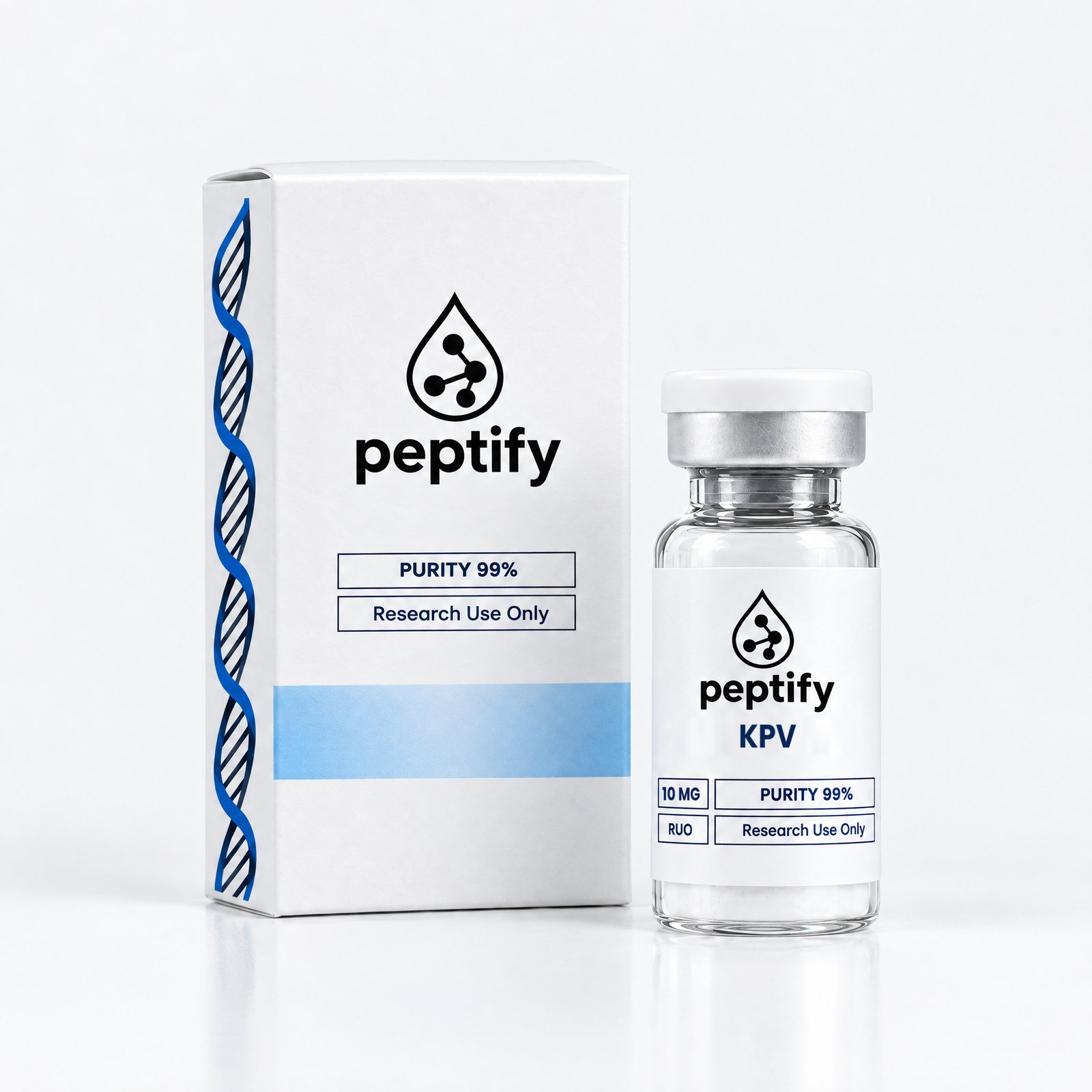 KPV 10mg — förpackning och vial från Pepixfi