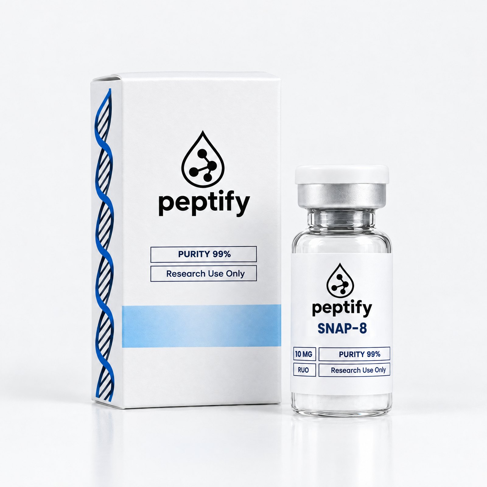 SNAP-8 10mg — förpackning och vial från Pepixfi